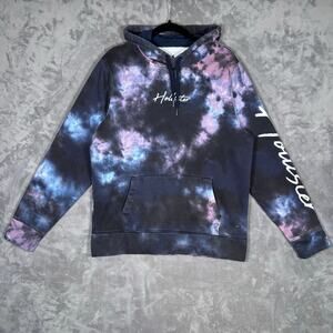 Hollister Must-Have Tie Dye Hoodie Black Purple Blue Size L